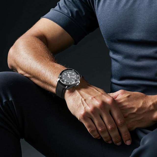 Detalle de Fullmosa cinturino in pelle per orologi (22 mm) con perno a sgancio rapido