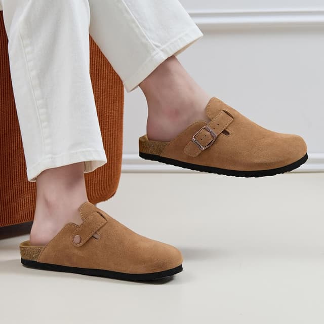 Detalle 2 de Tmaza Cork Footbed Suede Clogs Women Memory Foam Size 6-11 👡