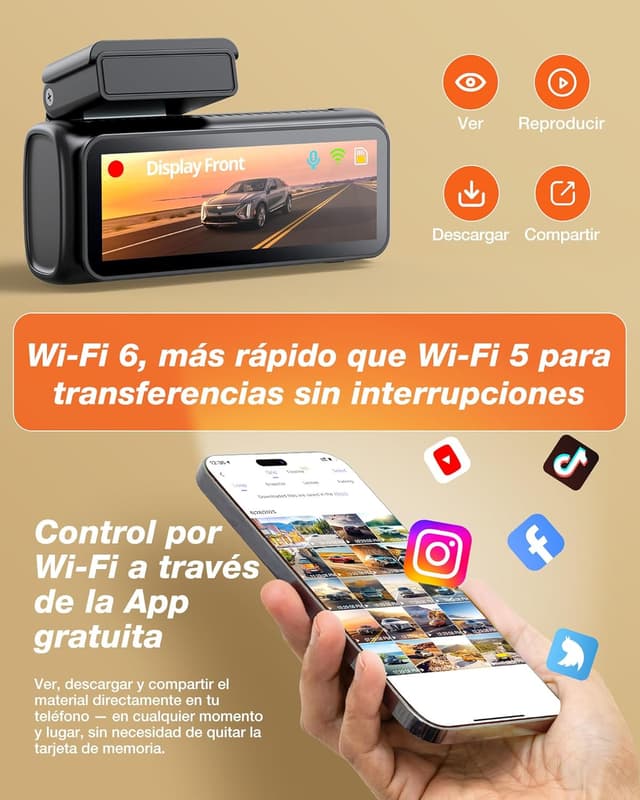 Detalle 2 de iZEEKER Dashcam 4K Frontal y Trasera