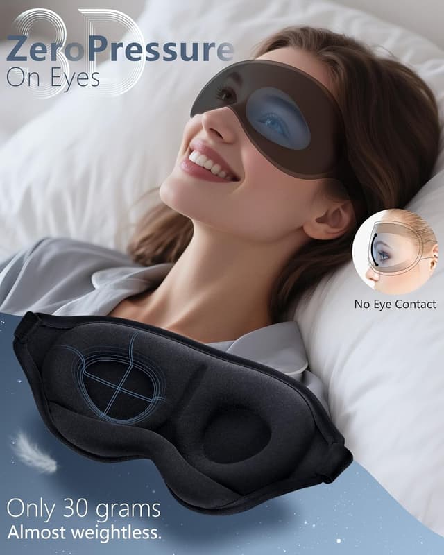 Thumbnail 1 de Eye Mask 2 Pack 3D Sleep Mask Black