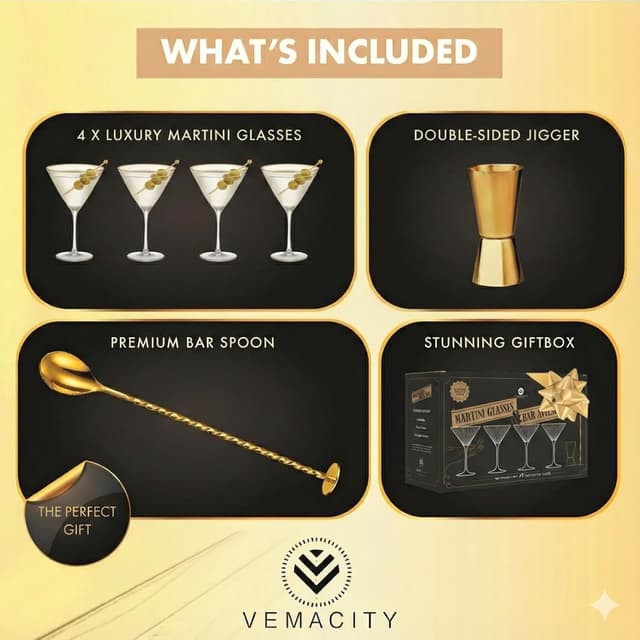 Thumbnail 1 de VEMACITY Ribbed Espresso Martini Glasses 7.4oz 🍸