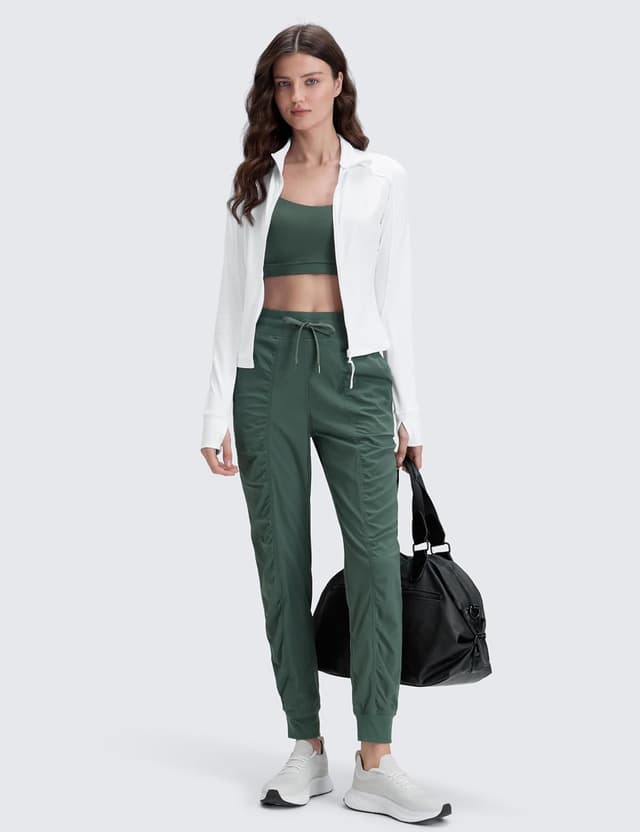 Detalle de Pantaloni atletici CRZ YOGA da donna morbidi e affusolati con coulisse e tasche da viaggio