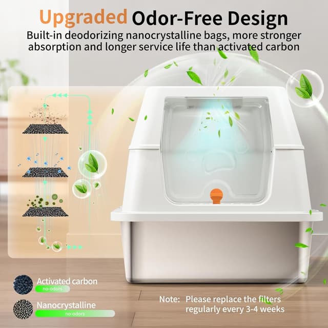 Thumbnail 2 de Lettiera Gatto Chiusa XXL in Acciaio 60x40x39