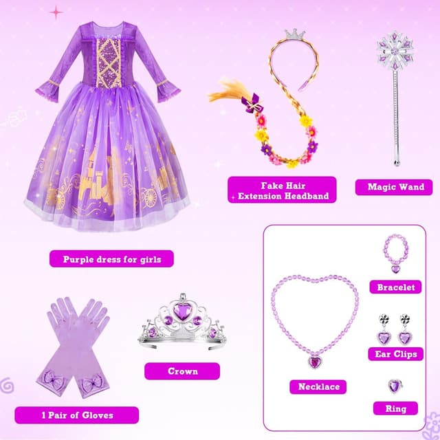 Thumbnail 3 de MELAND Purple Princess Dress Up for Girls
