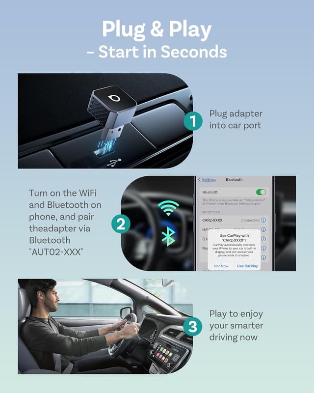 Thumbnail 6 de OTTOCAST Mini 3.0 Wireless CarPlay/Android Auto Adapter 5GHz WiFi
