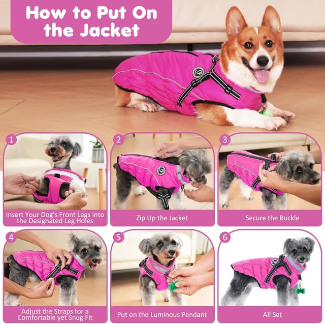 Thumbnail 6 de HezzLuv Hundemantel Winter XXL Rosa