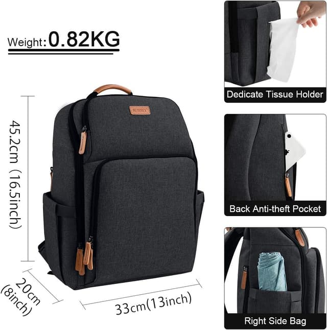 Detalle 2 de NEWHEY Waterproof Baby Changing Backpack with 13 Pockets and Insulated Bottle Storage