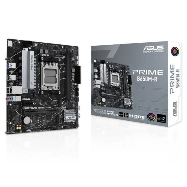 Detalle de Asus Prime B650M‑R placa base micro‑ATX