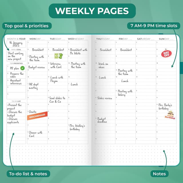 Detalle de Clever Fox appointment book, A5 with hourly slots