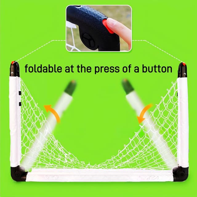 Detalle de KiBiGOAL foldable kids football goal set (indoor & outdoor) with pump, carry bag and No. 3 ball