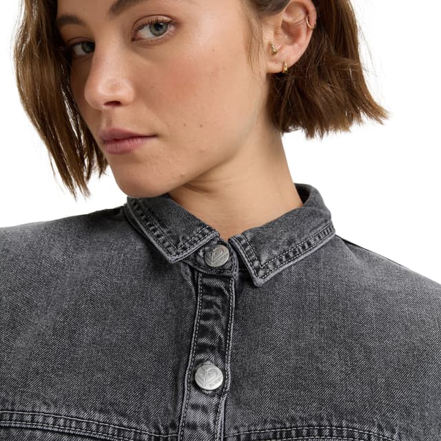 Detalle 1 de Roxy Roxy minivestido denim tipo camisa Tidal Moon