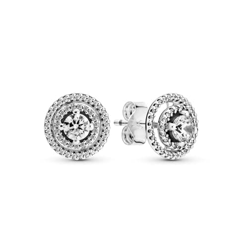 Detalle de PANDORA Timeless pendientes doble halo