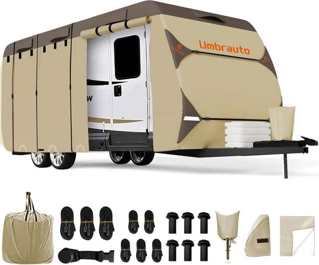 Detalle de Umbrauto Travel Trailer RV Cover (24'–27') with Upgraded 7-Layer Roof & Windproof Fit