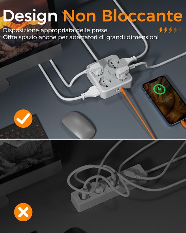 Thumbnail 6 de TESSAN Ciabatta Multipresa 5 m 🔌