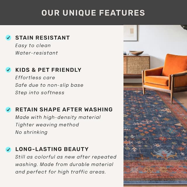 Thumbnail 6 de Hazo Haus Oversized Floral Rug 10x14 in Navy