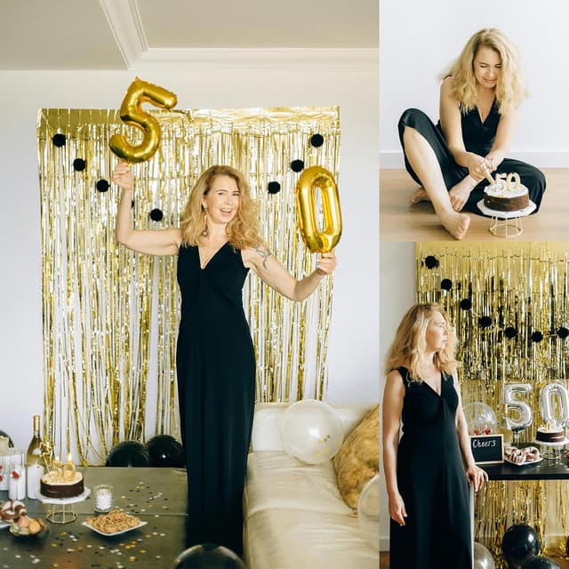 Detalle de USEEDOVIA Infinity-Halskette zum 50. Geburtstag für Frauen mit Herz-Zirkonia, roségoldfarben vergoldet