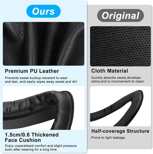 Thumbnail 3 de VZNEK Q2MZ PU Leather Face Cover for Quest 2