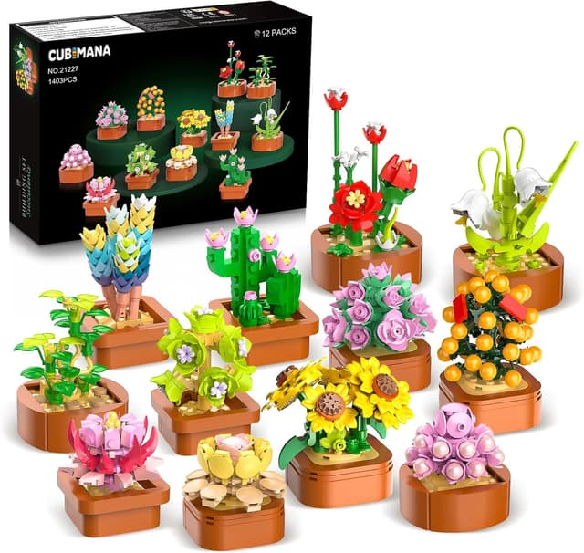 Detalle de CUBIMANA 1403PCS Mini Succulent Building Set