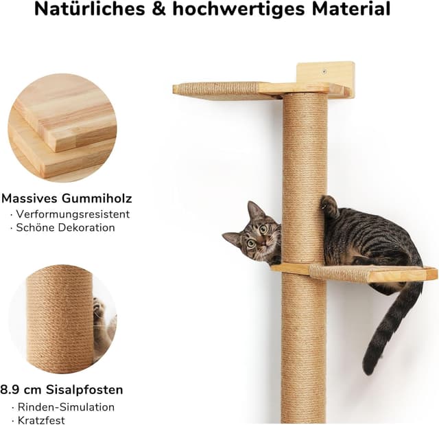 Detalle 2 de FUKUMARU 206 cm Kratzbaum wandmontiert đŸ