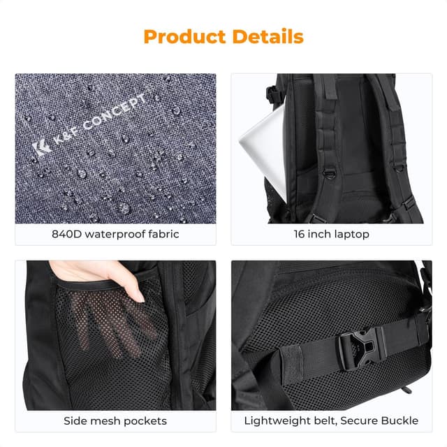 Detalle de K&F CONCEPT Fotorucksack 30L für DSLR