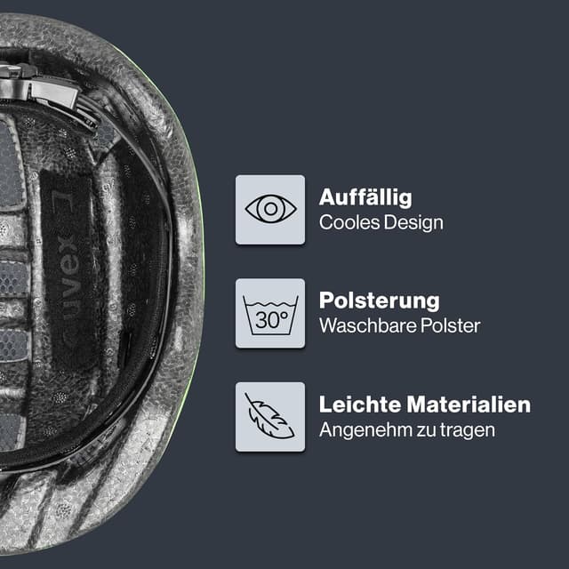 Detalle de uvex Kid 2 Kinder-Fahrradhelm – leichter Schutz mit IAS Größenanpassung