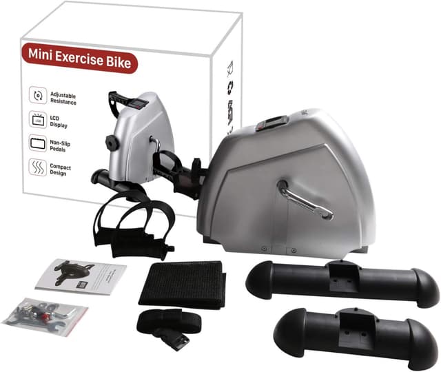 Thumbnail 6 de AGM Mini Exercise Bike Pedal Sit Down with LCD Display (under-desk bike for legs and arms, non-slip mat included)