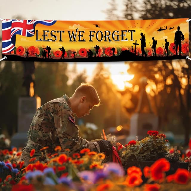 Thumbnail 5 de MEHOFOND 9.84x1.64 ft Remembrance Day Banner