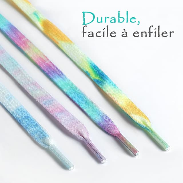 Thumbnail 1 de Stepace Lacets plats Tie-Dye 8mm — 2 paires
