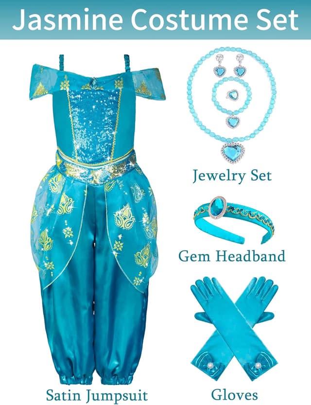 Thumbnail 4 de IKALI Jasmin Prinzessin Kostüm 3-10 Jahre