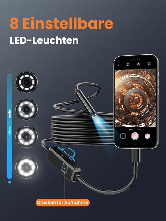 Thumbnail 2 de Vorth Endoskopkamera mit Licht 1920P HD