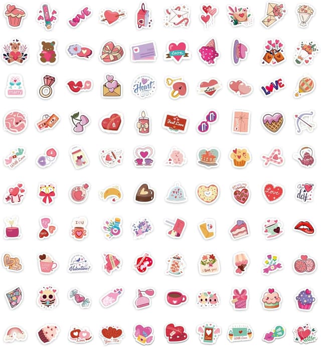 Thumbnail 1 de Valentines Stickers 100 Pack ๐จ