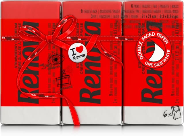 Detalle 2 de Renova Red Label Pañuelos de Bolsillo Aroma Fresa, 6 paquetes 😊
