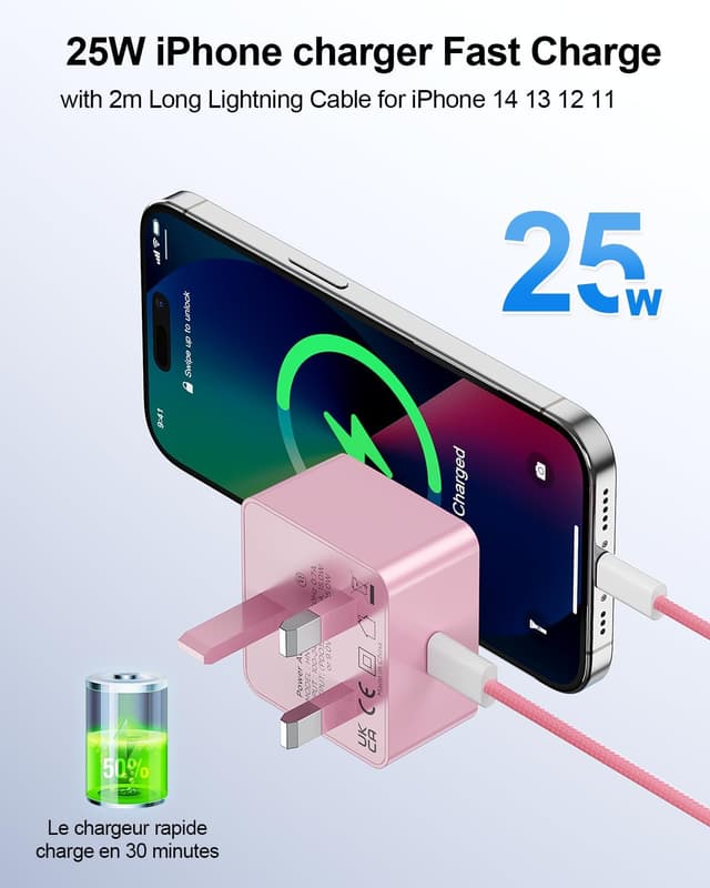 Detalle 2 de Fast Charge 25W PD iPhone Charger 2M