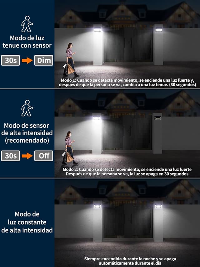 Thumbnail 4 de intelamp Luz Solar Exterior 1300LM Sensor Movimiento 4000mAh IP65 ☀