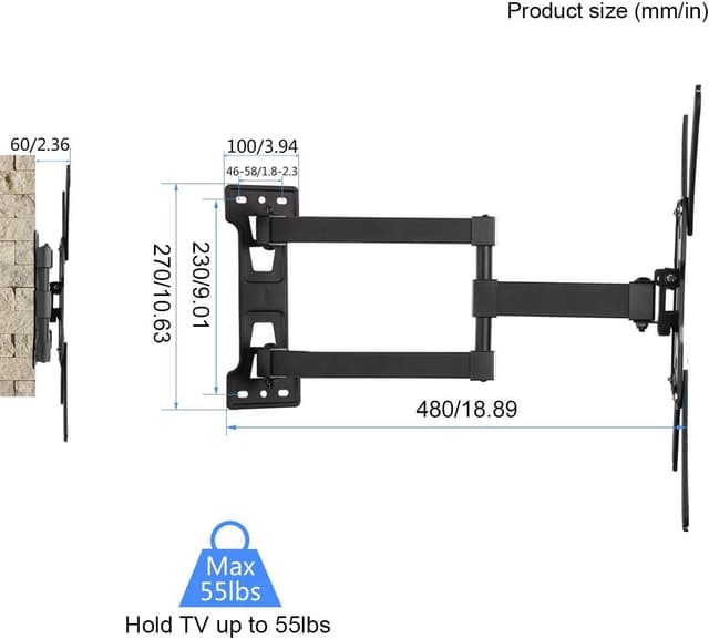 Detalle de Suptek A1+ TV Wall Mount 55 lbs