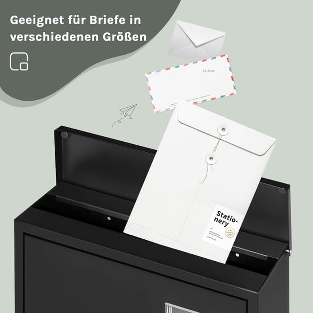 Thumbnail 6 de WOLTU Briefkasten mit Zeitungsfach 30,5x33,5x9 cm 📮