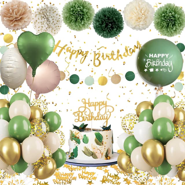 Imagen de Decoration Anniversaire Vert sauge kit complet en OfertitasTOP