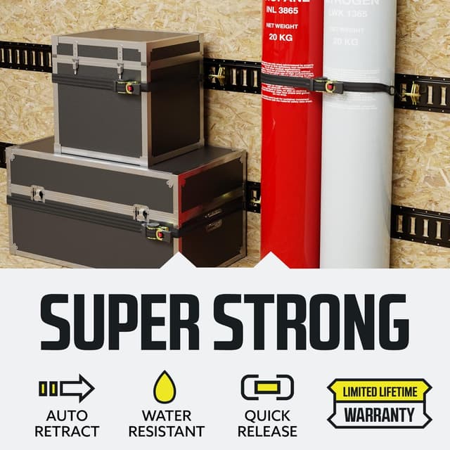 Thumbnail 3 de DC Cargo Mall Auto Retractable Ratchet Straps 1,209 lb Break Strength