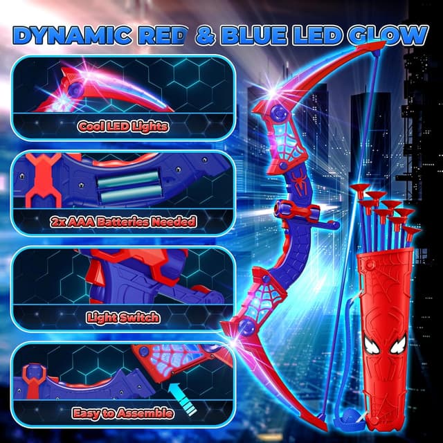Thumbnail 3 de Spider Toy Bow and Arrow Set with LED Lights