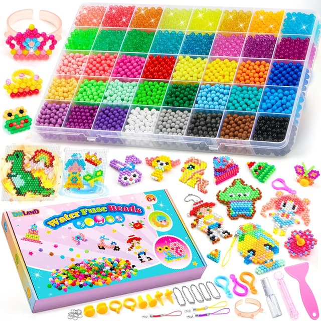 Detalle de DIYLAND Wasserperlen Nachfüll Starterset (5 mm) mit Sprühzerstäuber, 40 Farben und Geschenkbox