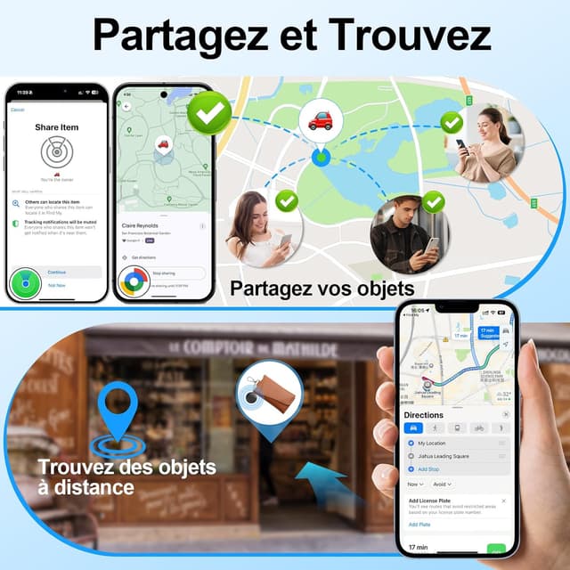 Detalle 2 de GNLLYIL Traceur GPS voiture magnétique sans abonnement, compatible Find My (iOS) et Google Find Hub (Android)