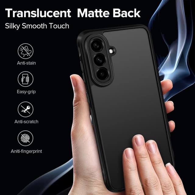 Detalle de ivoler 3 in 1 Case for Samsung Galaxy A56 5G with Tempered Glass (Military Protection) – Black