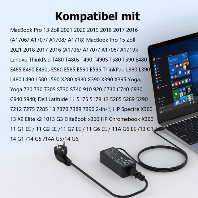 Detalle de 100W USB C Netzteil Laptop Ladegerät