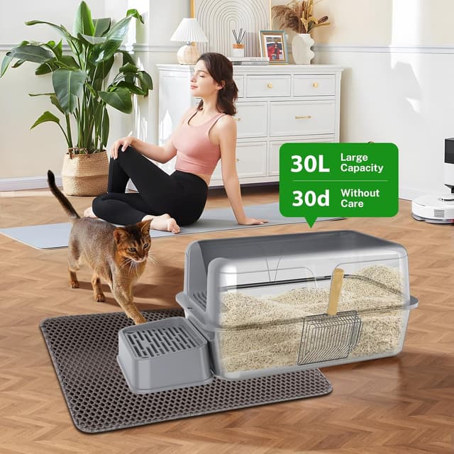Detalle 1 de Stainless Steel Cat Litter Tray 32L XL