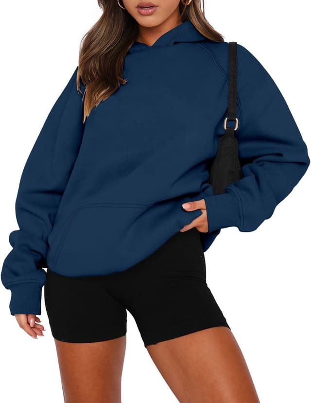 Thumbnail 6 de KISSMODA women’s long sleeve kangaroo pocket pullover hoodie (oversized boyfriend style)