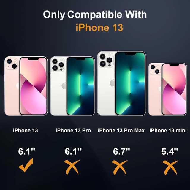 Detalle de Coque magnétique jrester pour iPhone 13 avec support et protections (TPU/PC) – Bleu