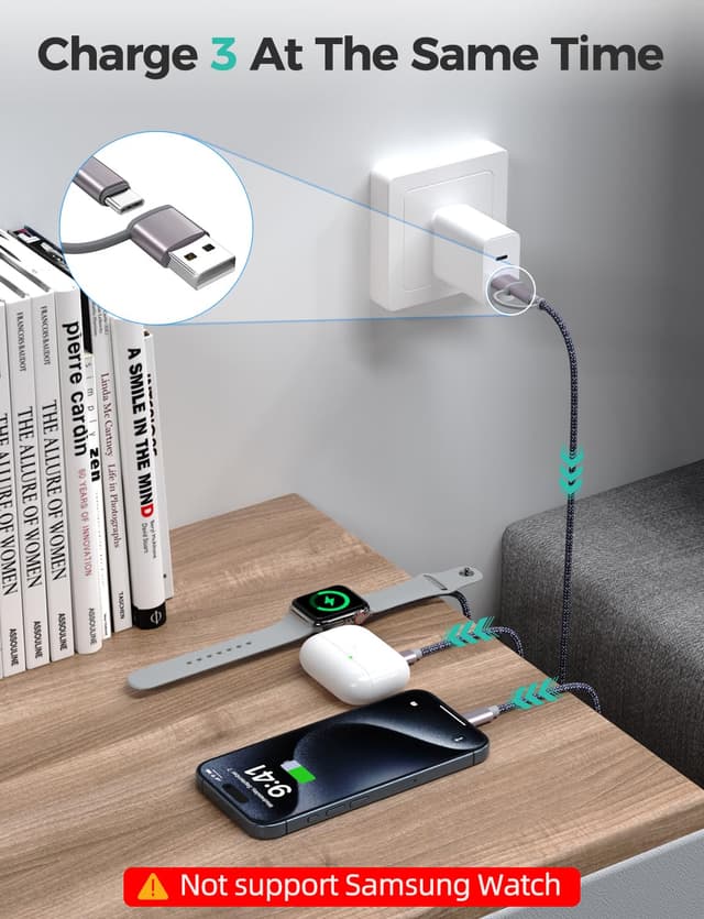 Detalle 2 de 3 in 2 Ladekabel USB C Multi Charger 1,25 m