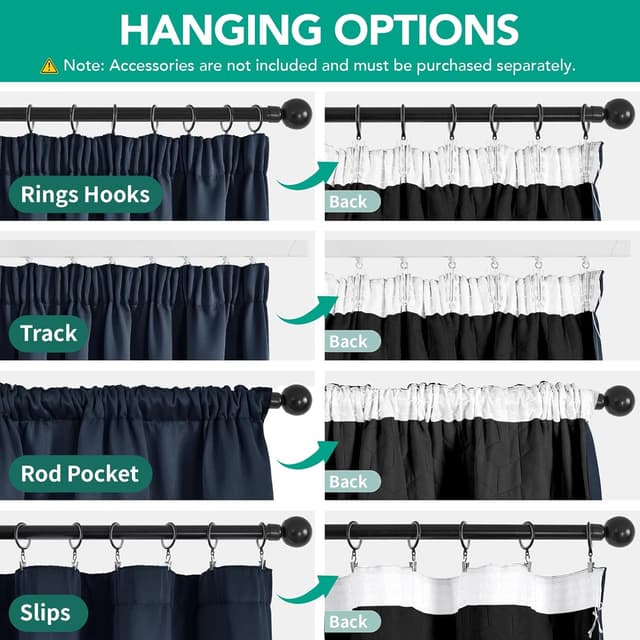 Thumbnail 1 de Deconovo 280x160 Rideau occultant bleu marine