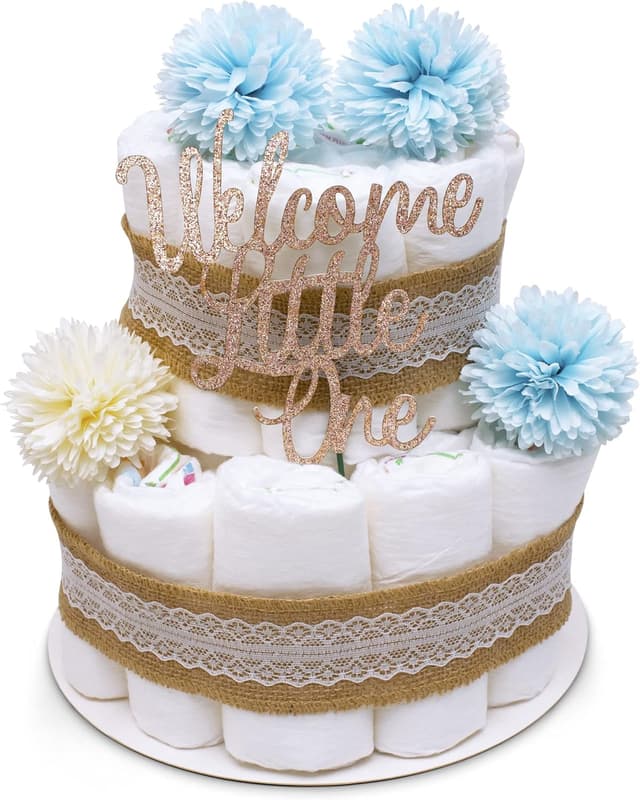 Thumbnail 6 de MilaBoo® Vintage Windeltorte Neutral – Boho Windeln im 2‑stöckigen Set (26 Stück), Größe 2 (Medium)