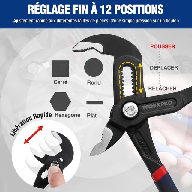 Thumbnail 5 de WORKPRO Pince multiprise 305 mm